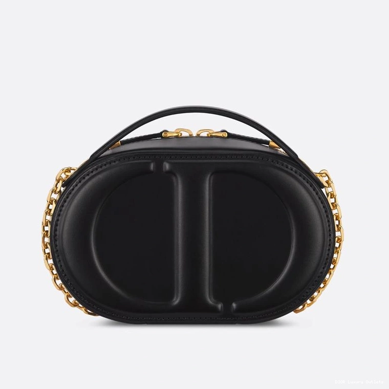 Cheap Bag Oval Black Signature Camera Calfskin CD Dior 0813 Luxury